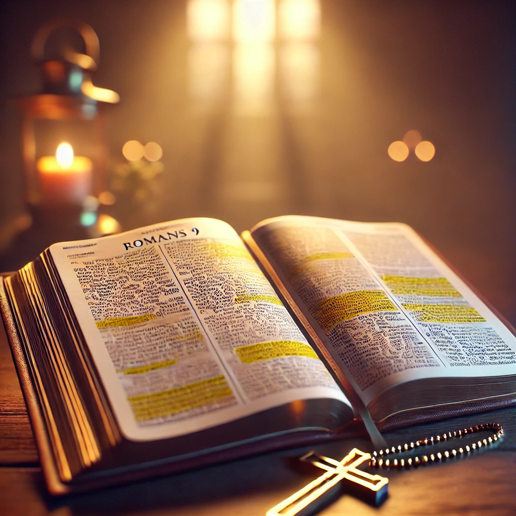 An open Bible with highlighted verses, symbolizing the search for answers in God's word.