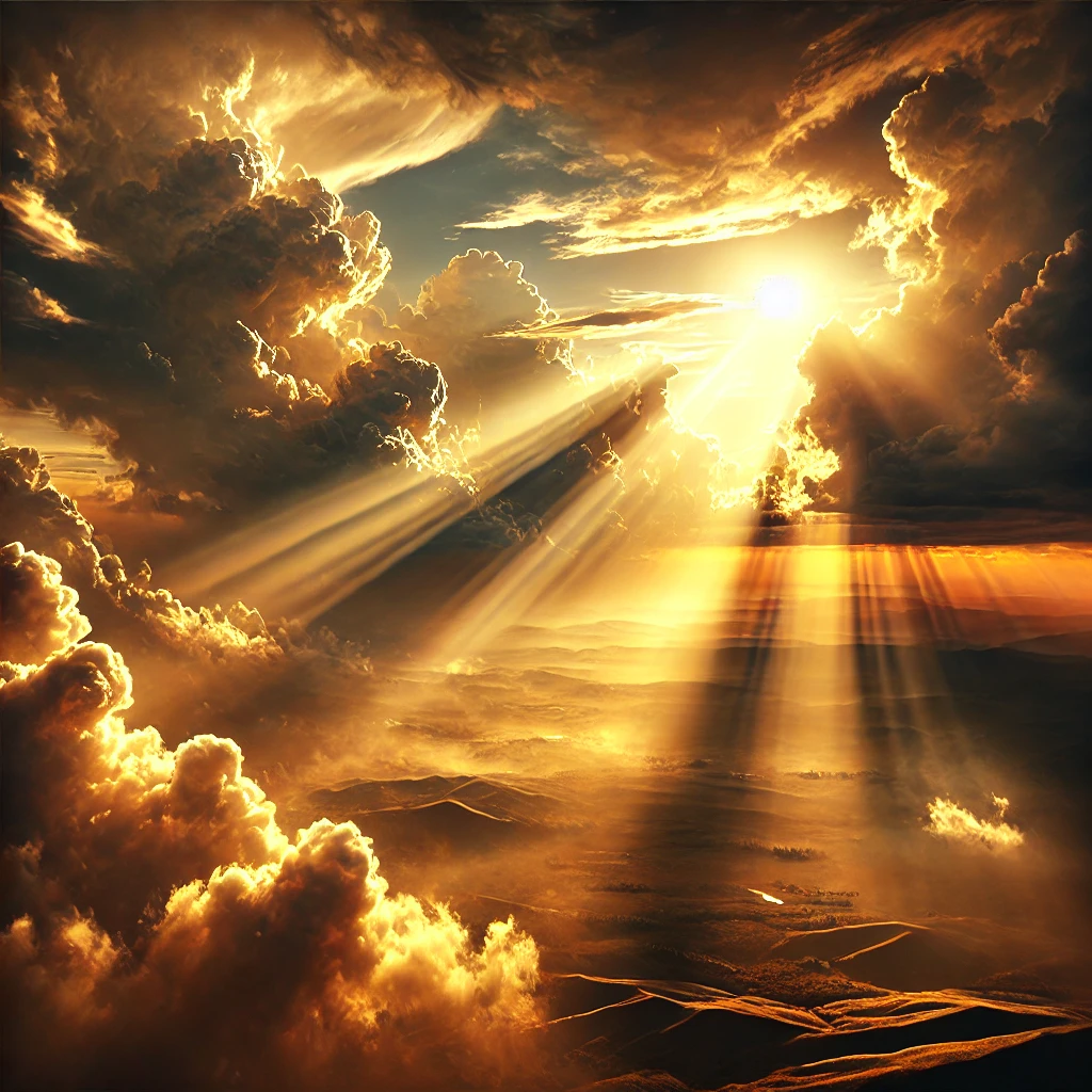 Sunlight breaking through clouds, representing God’s grace and forgiveness in overcoming lust.