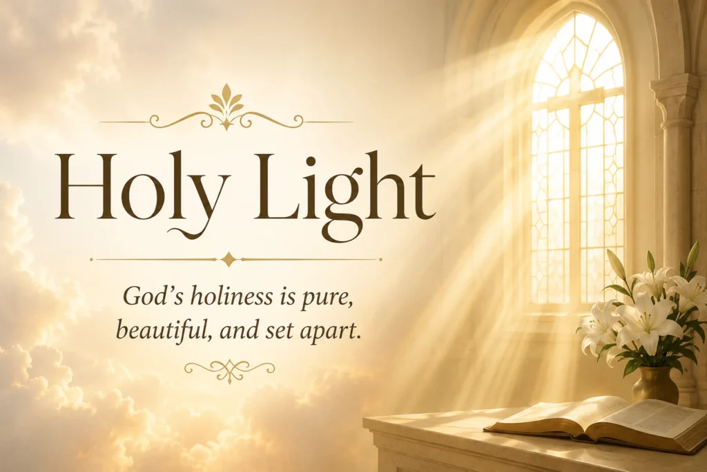 Light shining through clouds representing the holiness of God.
