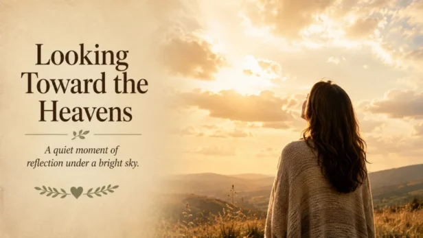 Person looking toward the sky while reflecting on who God is.