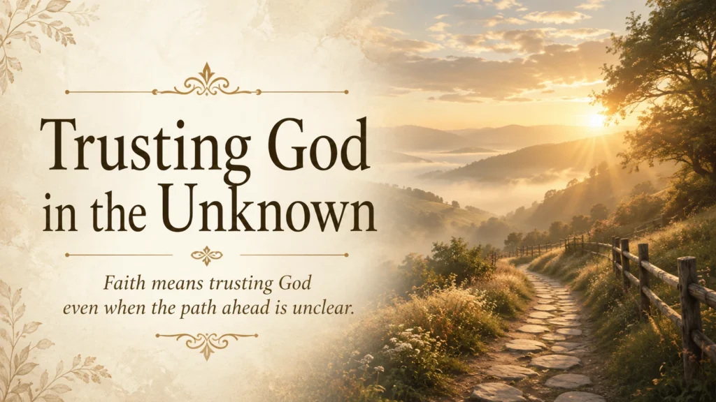 Path through mist representing trusting God in uncertain times.